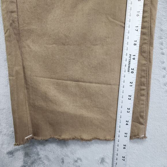 Uniqlo X Plant Girl NYC Jeans Womens 29 Brown Green The 420 Pant Hand Dyed Paint - Picture 16 of 16